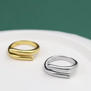 NEW‎ 18K Yellow Gold-Plated Adjustable Band Ring